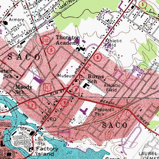 Topographic Map of York Institute Museum, ME