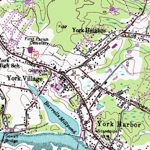 Topographic Map of York Public Library, ME