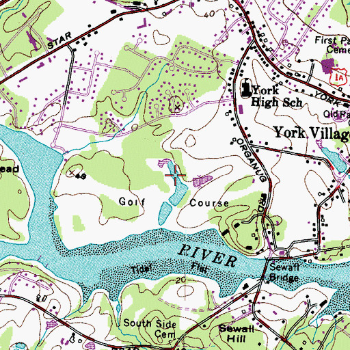 Topographic Map of York Rivers Farms, ME