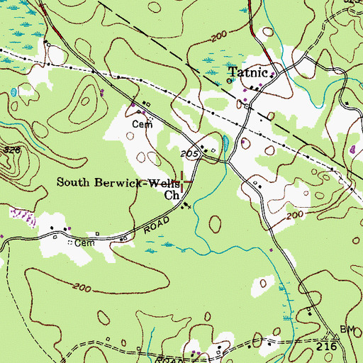 Topographic Map of Zebelon Knight Hall, ME