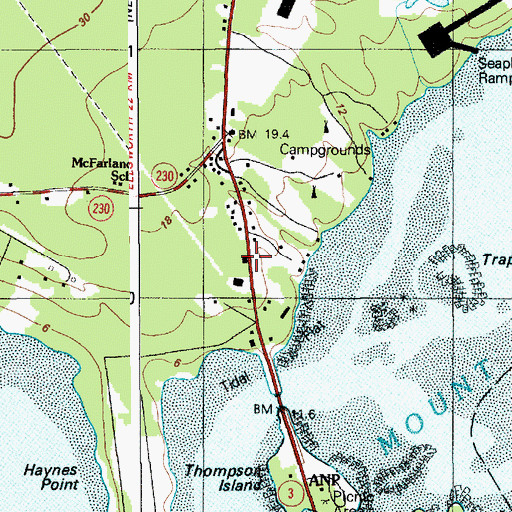 Topographic Map of Acadia Information Center, ME