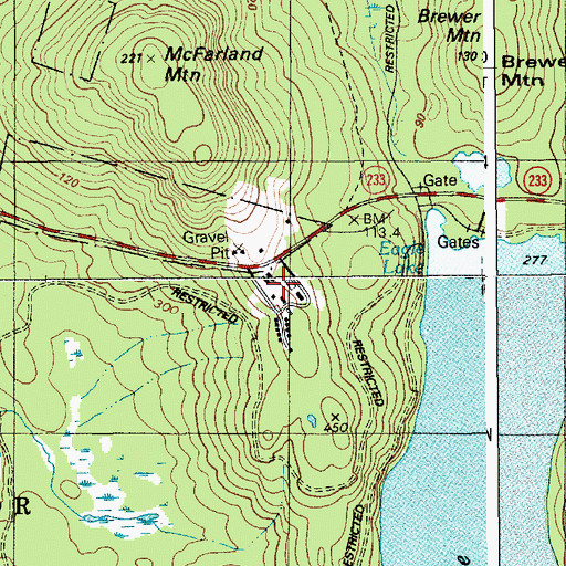 Topographic Map of Acadia National Park Headquarters, ME