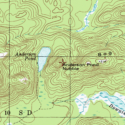 Topographic Map of Anderson Pond Nubble, ME