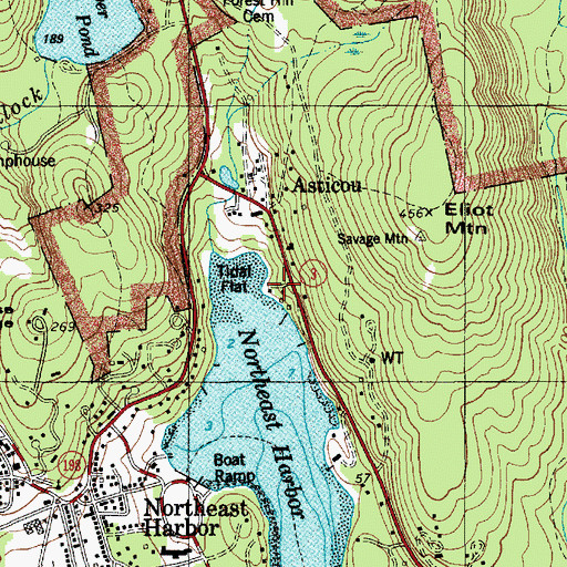 Topographic Map of Asticou Landing, ME