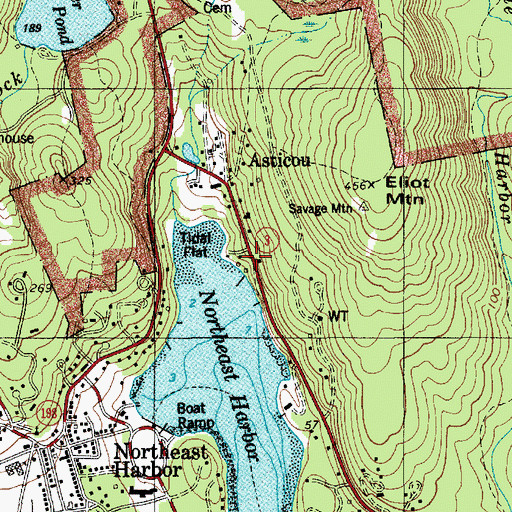 Topographic Map of Asticou Terraces, ME
