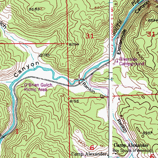 Topographic Map of Rankin Gulch, CO