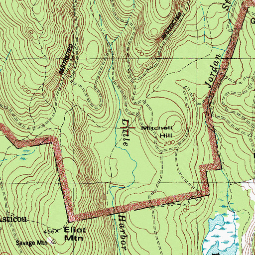 Topographic Map of Asticou Trail Bridge, ME