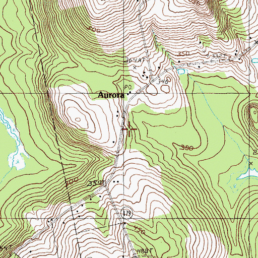 Topographic Map of Aurora Post Office, ME