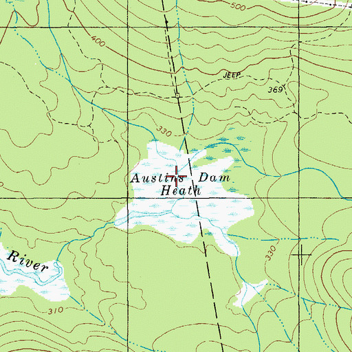 Topographic Map of Austins Dam Heath, ME