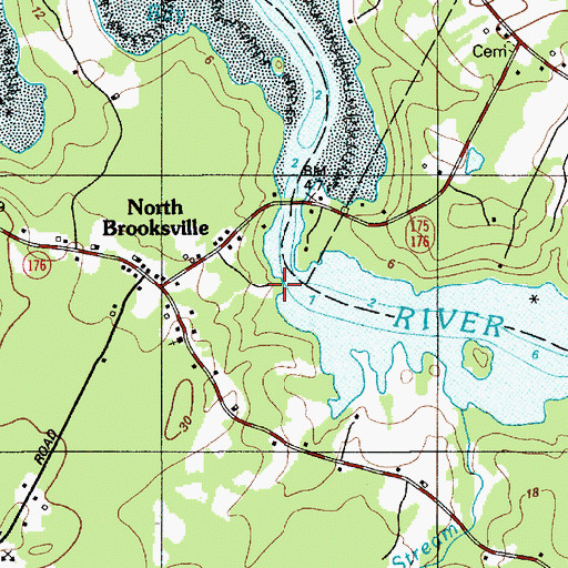 Topographic Map of Bagaduce Falls, ME