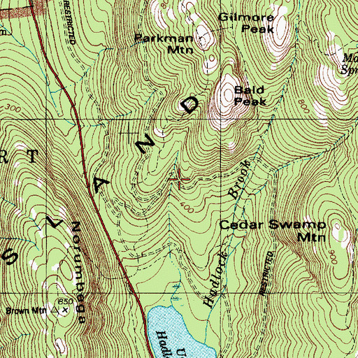 Topographic Map of Bald Peak Trail, ME