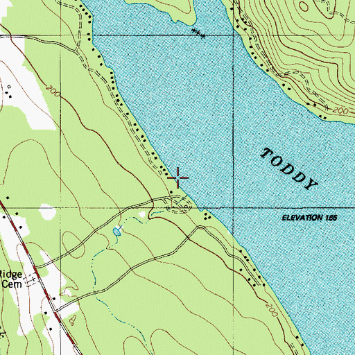 Topographic Map of Balsam Cove Campground, ME