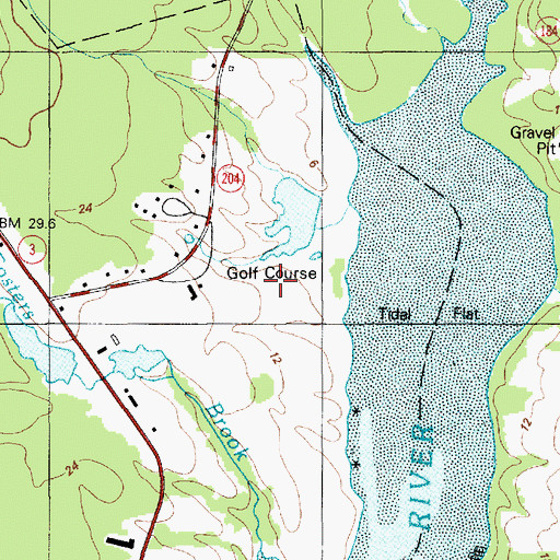 Topographic Map of Bar Harbor Golf Course, ME