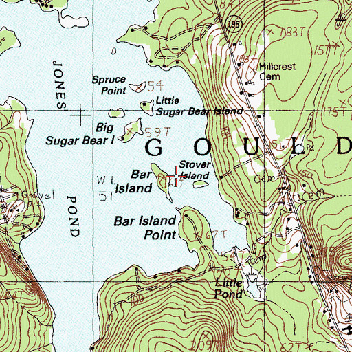 Topographic Map of Bar Island, ME