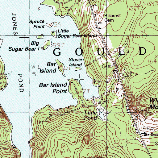 Topographic Map of Bar Island Point, ME