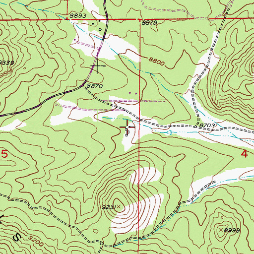 Topographic Map of Bryan Ranch, CO