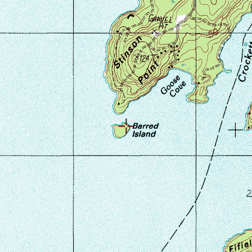 Topographic Map of Barred Island Preserve, ME