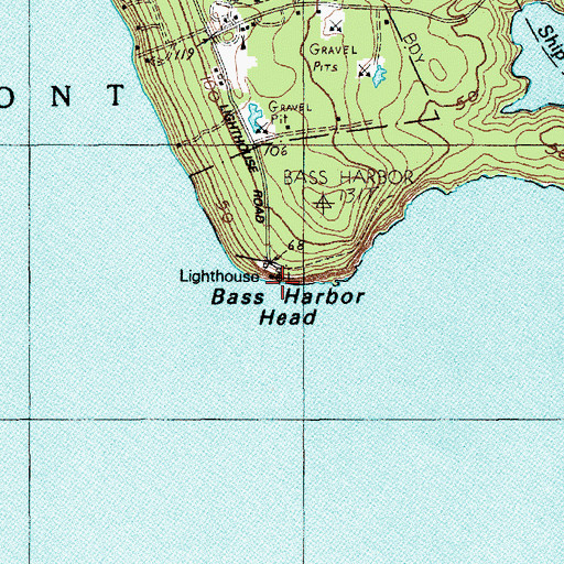 Topographic Map of Bass Harbor Head Light Station, ME