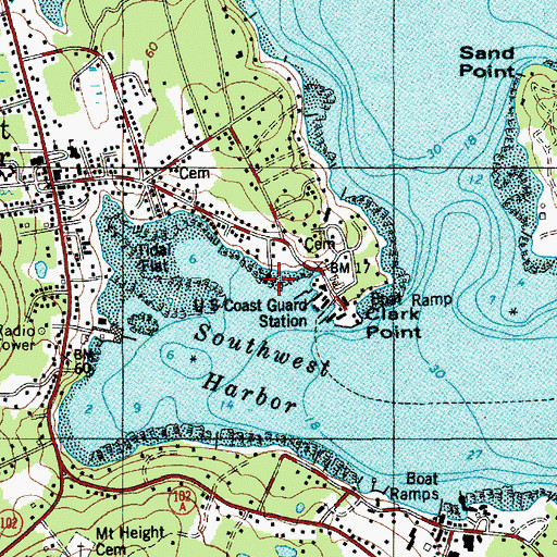Topographic Map of Beals Wharf, ME