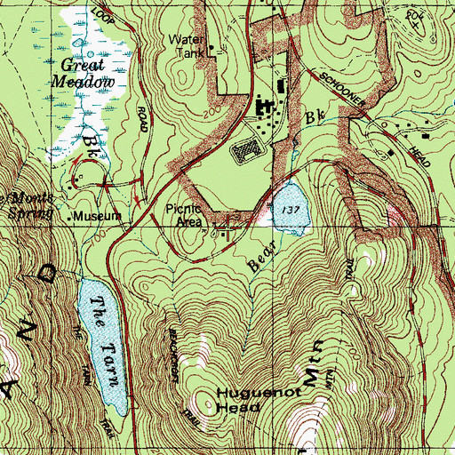 Topographic Map of Bear Brook Picnic Area, ME
