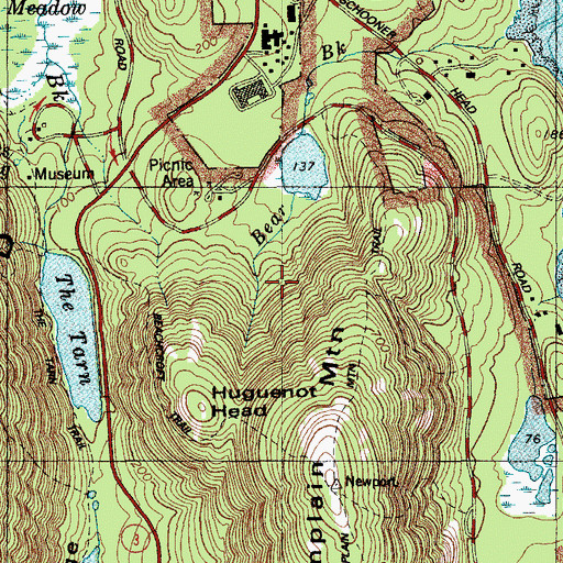 Topographic Map of Bear Brook Trail, ME