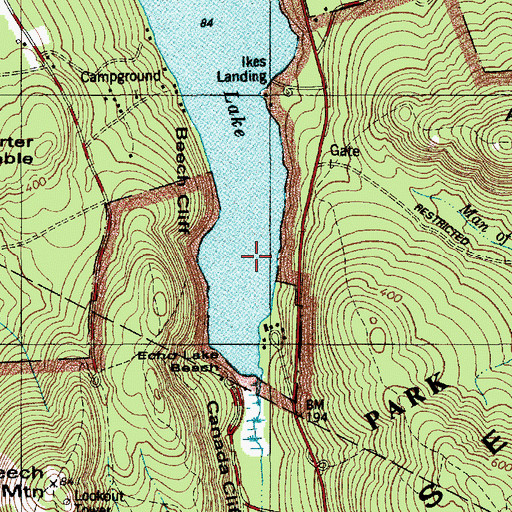 Topographic Map of Beech Cliff Ladder Trail, ME