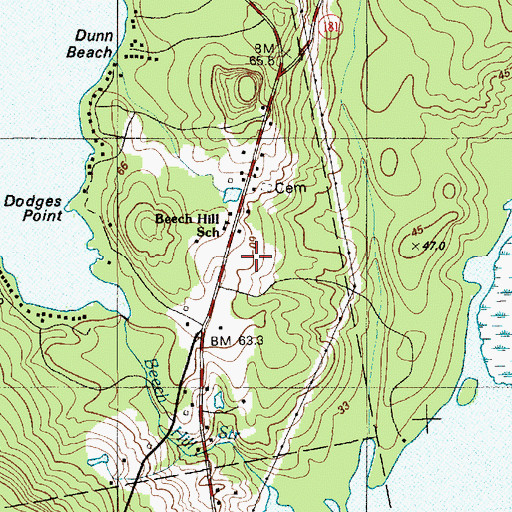 Topographic Map of Beech Hill School, ME