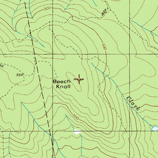 Topographic Map of Beech Knoll, ME