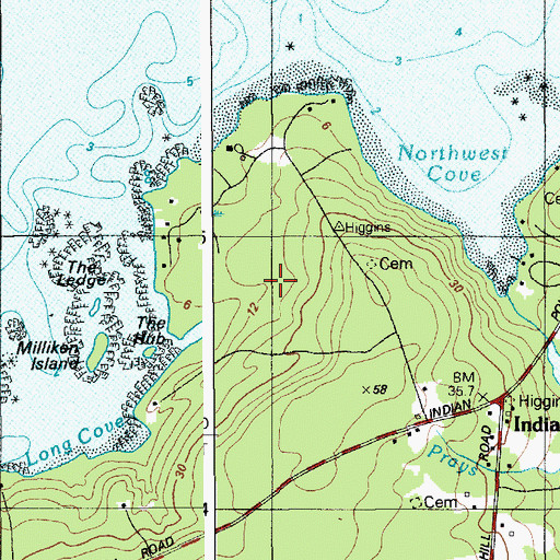 Topographic Map of Blagden Preserve, ME