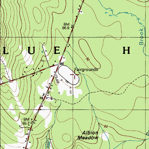 Topographic Map of Blue Hill Fairground, ME