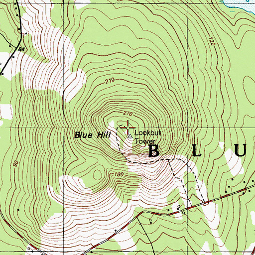Topographic Map of Blue Hill Trail, ME