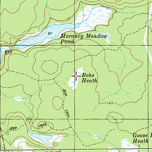 Topographic Map of Bobs Heath, ME