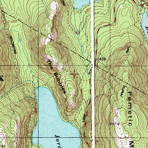 Topographic Map of Bubble Gap Trail, ME