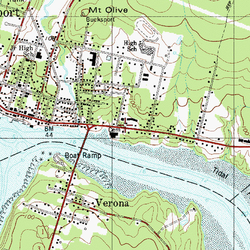 Topographic Map of Buck Cemetery, ME