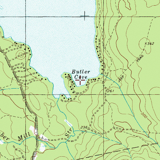 Topographic Map of Butler Cove, ME