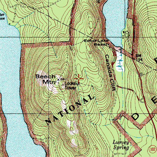 Topographic Map of Canada Ridge Trail, ME