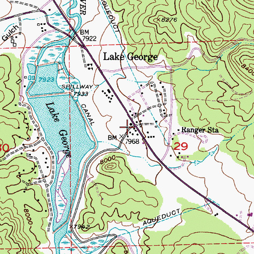 Topographic Map of Lake George, CO