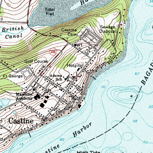 Topographic Map of Castine Yacht Club, ME