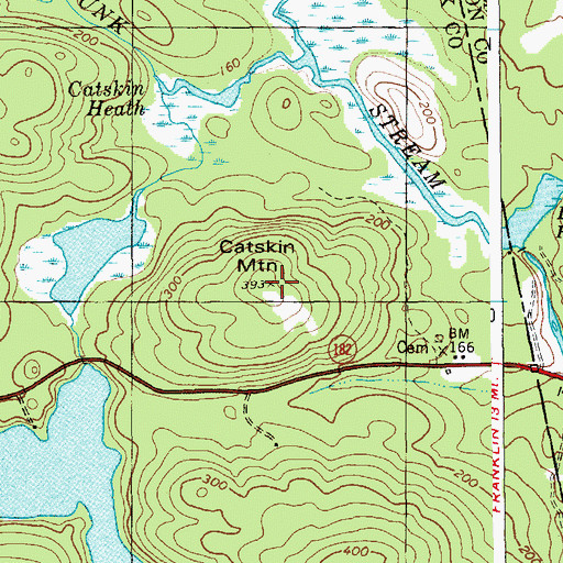 Topographic Map of Catskin Mountain, ME