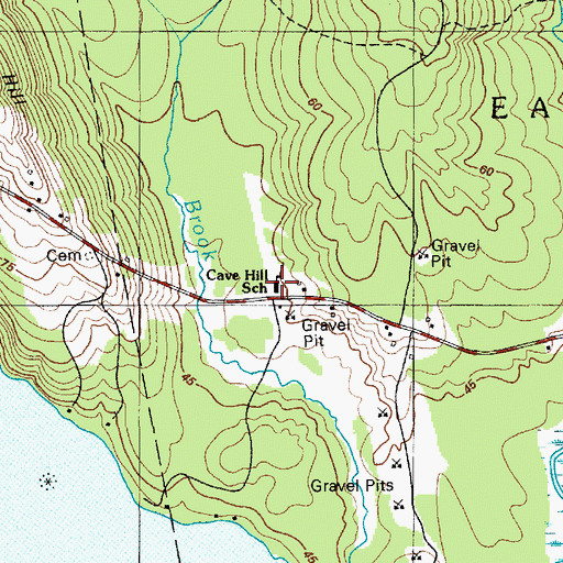 Topographic Map of Cave Hill School, ME