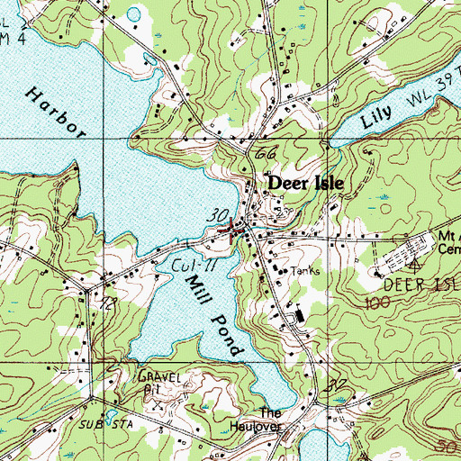 Topographic Map of Chase Emerson Memorial Library, ME