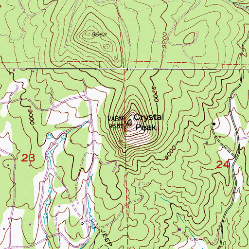 Topographic Map of Crystal Peak, CO