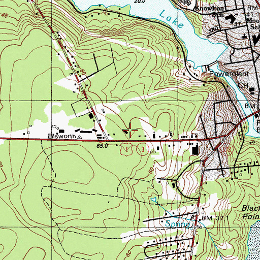 Topographic Map of Christian Ridge Church of God, ME