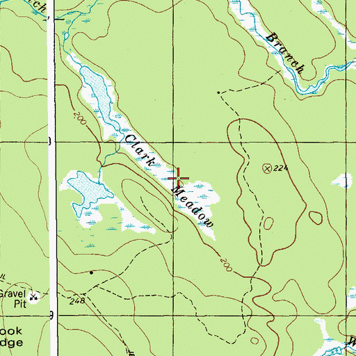 Topographic Map of Clark Meadow, ME