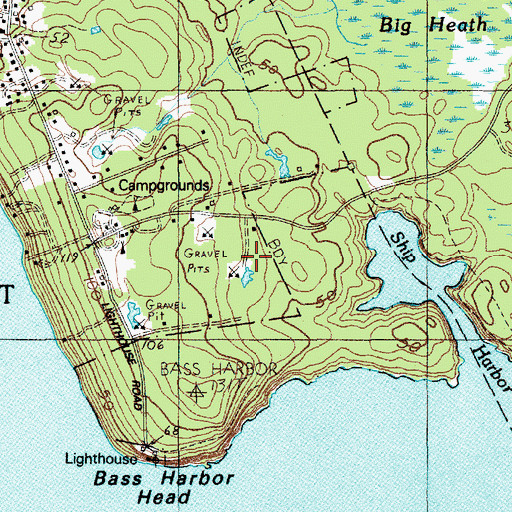 Topographic Map of Cobble Beach, ME