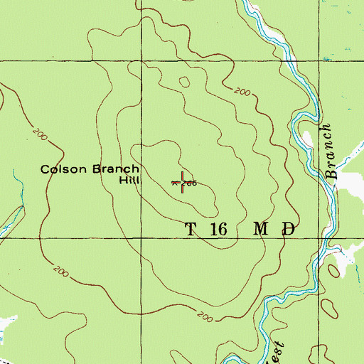 Topographic Map of Colson Branch Hill, ME