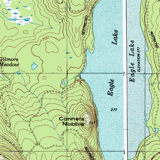 Topographic Map of Conners Nubble Trail, ME