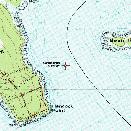 Topographic Map of Crabtree Ledge Light (historical), ME