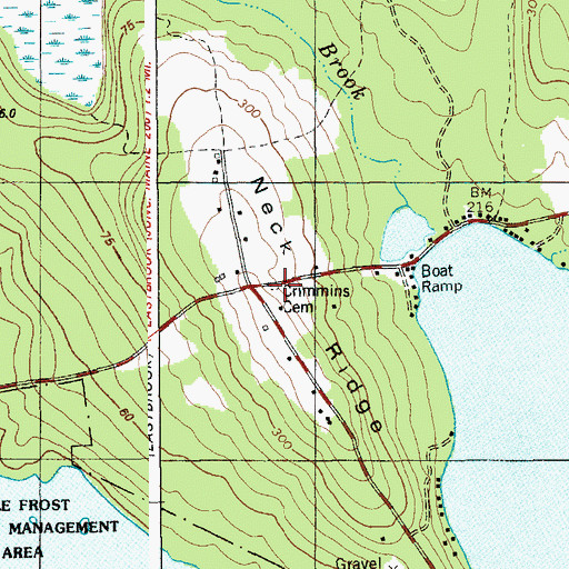 Topographic Map of Crimmins Cemetery, ME