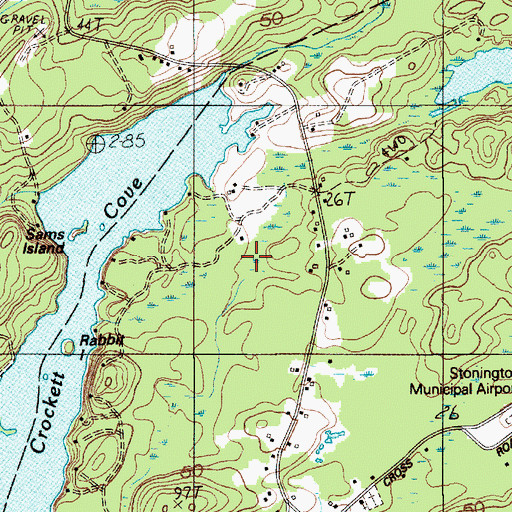Topographic Map of Crockett Cove Woods Preserve, ME